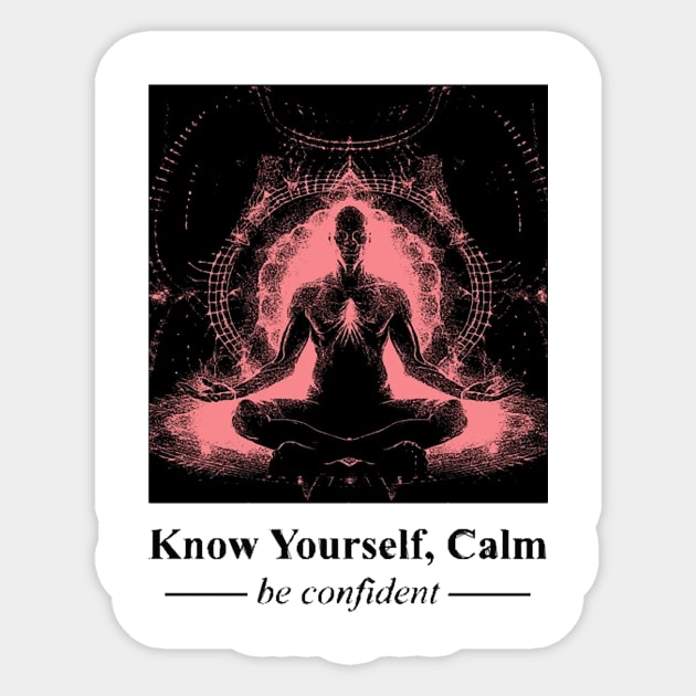 Know Yourself, Calm Be Confident Sticker by AliZaidzjzx